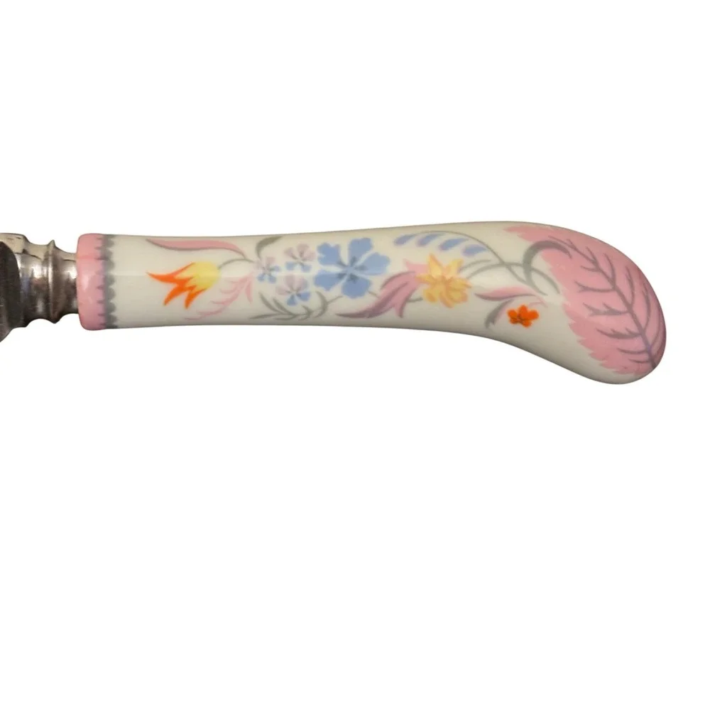 Vintage House of Prill Sheffield Knife-Porcelain, England Handle, Floral Design